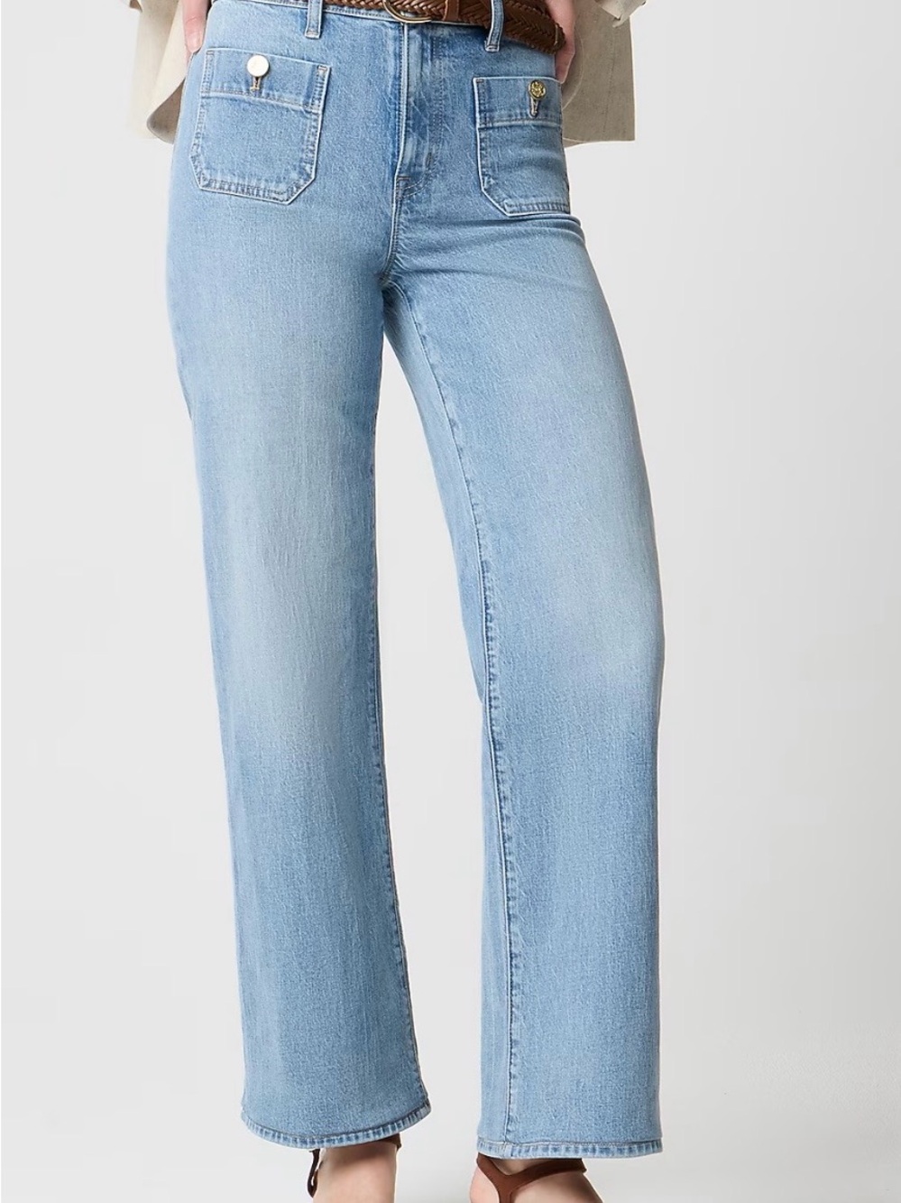J. Crew Factory Slim Wide-leg Sailor Stretch Light Blue Jeans - Women 26p